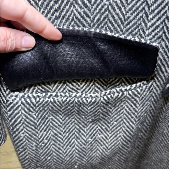 Lauren Ralph Lauren Double Breasted Wool Herringbone Coat Womens 12 Vintage USA - Picture 6 of 13